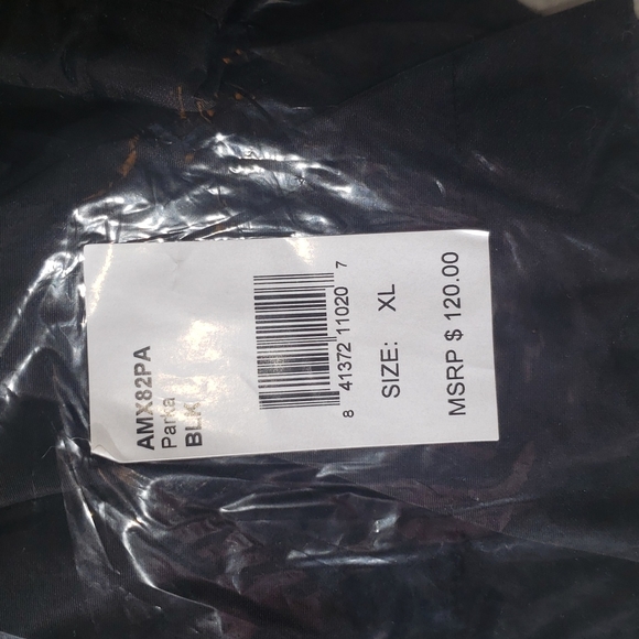 Adidas Unisex Swim Parka Black White Fleece Lined XL NWT - Picture 10 of 11